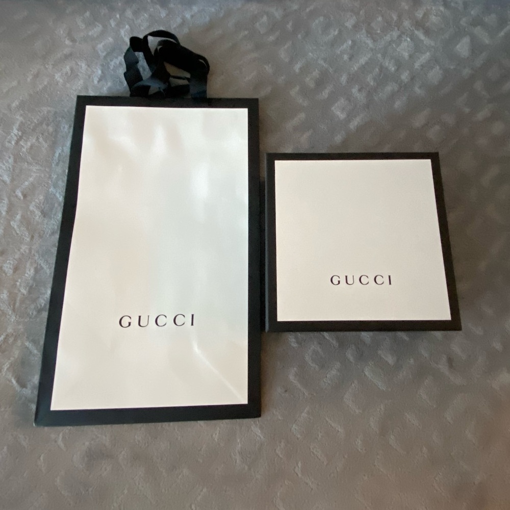 EMPTY Gucci box and coordinating Bag 7.5”x7.5”x3”